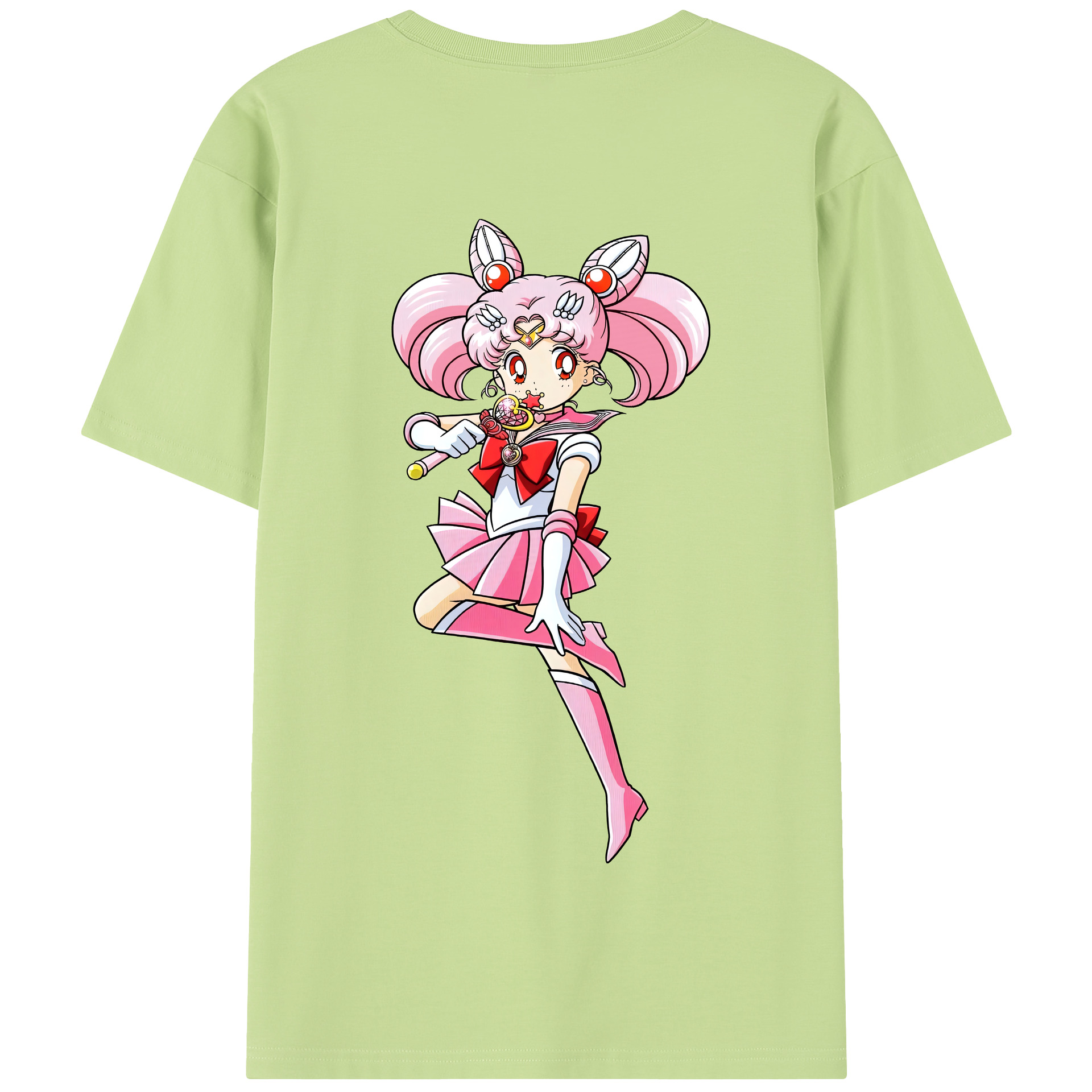（画像用） 美少女戦士セーラームーン ちびうさ Sailor Moon Chibiusa Tsukino Usagi Small Lady Serenity 綿100％半袖Tシャツ（背面プリント）